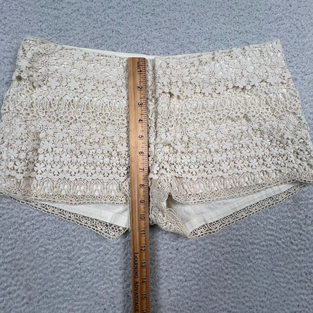 Denim & Supply Ralph Lauren Shorts Women 29 *32 Crochet Floral Lace Bummer Cream - Picture 6 of 8